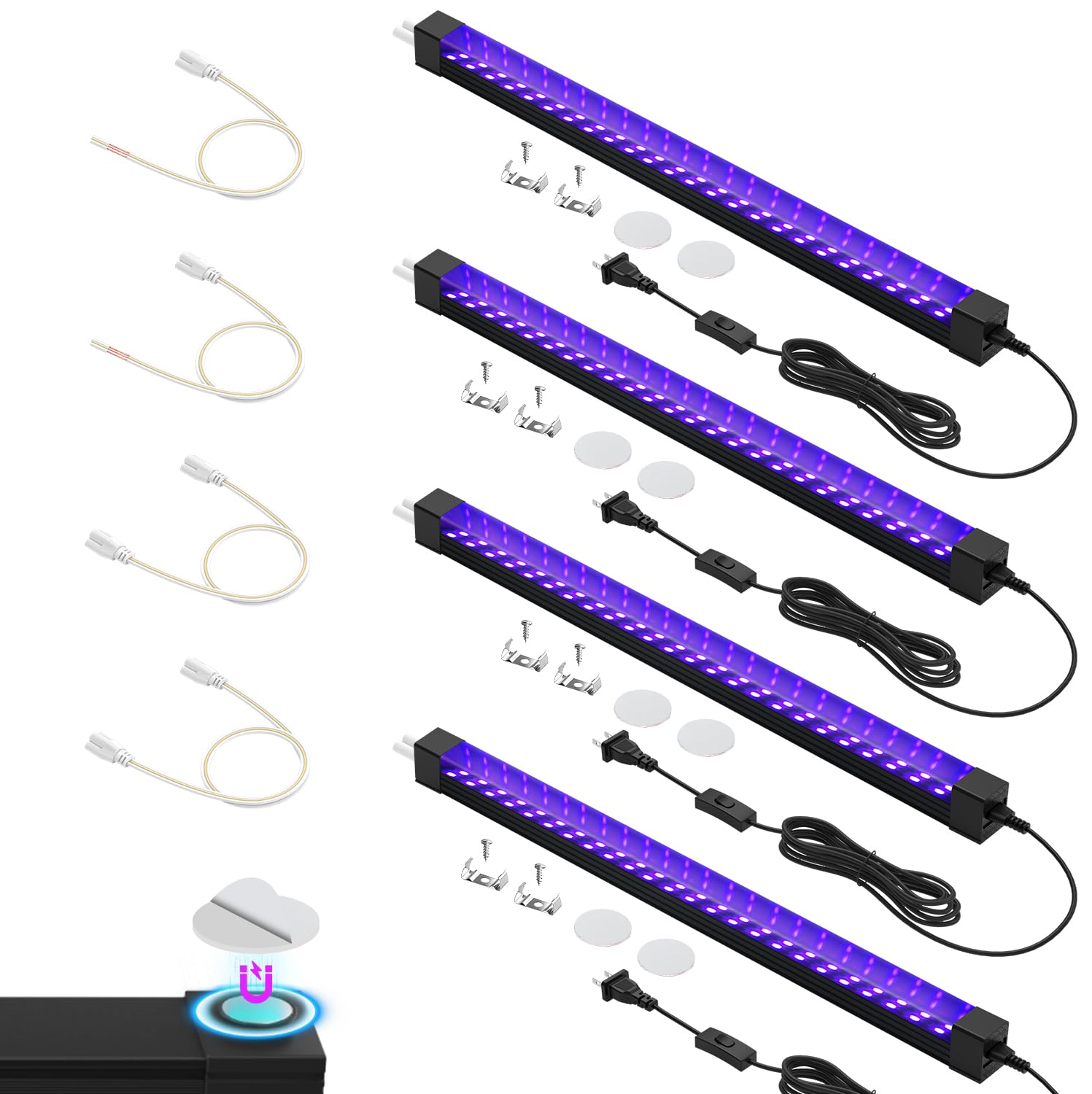 Elwoks 365NM UV Black Light Bar, 18W LED Blacklight Strip, 16inch